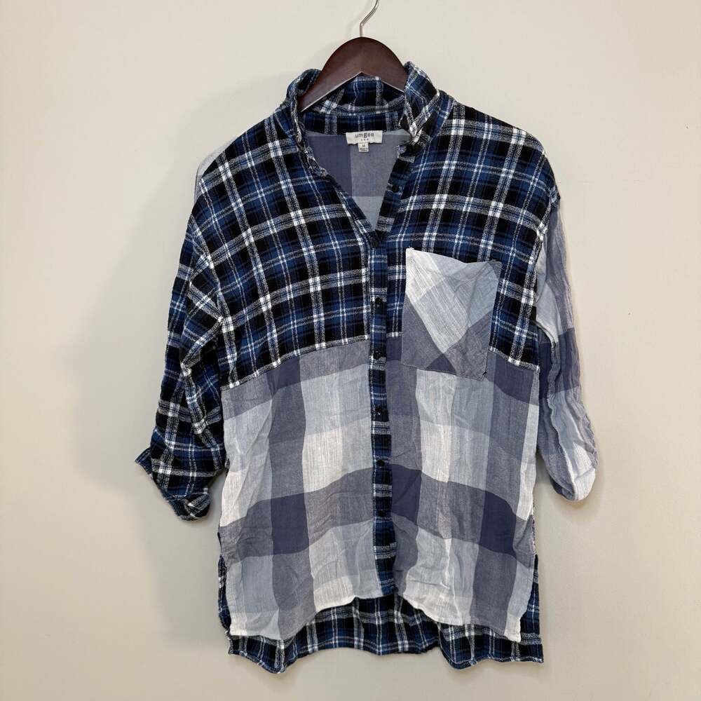 Umgee USA Women's Plaid Button-Down Shacket Medium